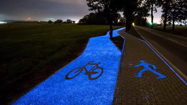 piste cyclable lumineuse en pologne